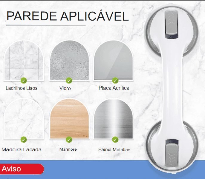 KIT COM 2 Barra de apoio - Suporte Fácil com Frete Grátis