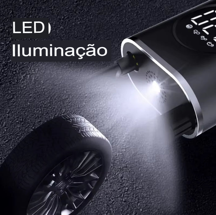 Compressor de Ar Para Encher Pneus Carro, Moto, Bicicleta, Inflaveis e Bolas