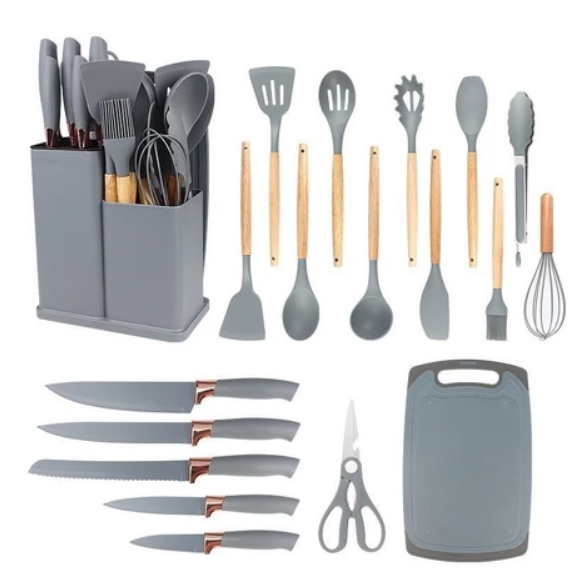 Kit Utensílios de Cozinha Luxo (COM 19 PEÇAS)