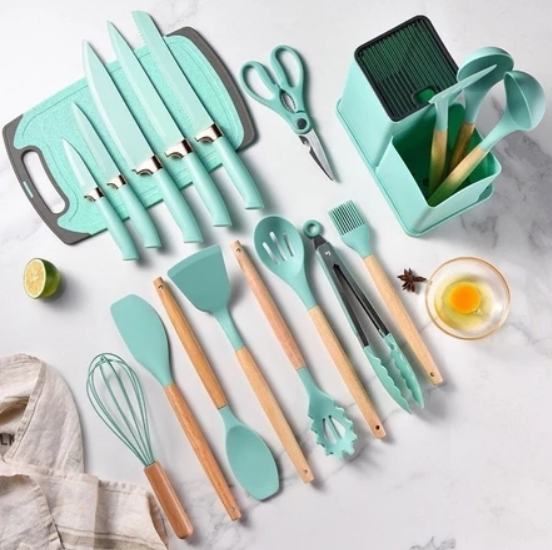 Kit Utensílios de Cozinha Luxo (COM 19 PEÇAS)