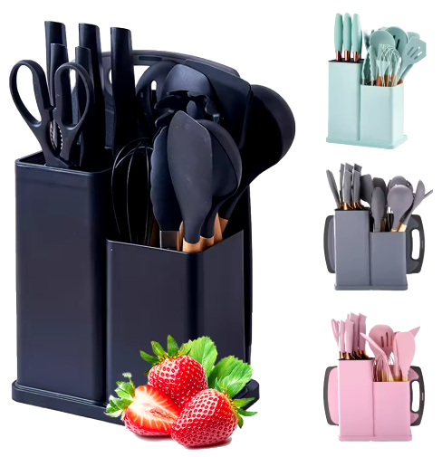 Kit Utensílios de Cozinha Luxo (COM 19 PEÇAS)