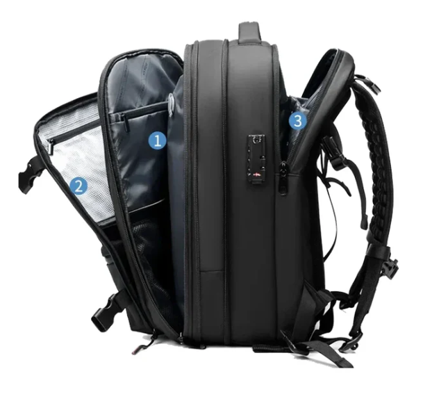Mochila de Viagem com Cadeado e Compressão a Vácuo Essence Trip
