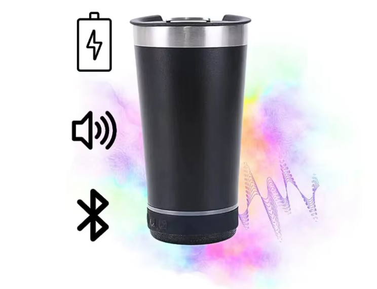 Copo Play - Copo Térmico com Caixa de Som Bluetooth
