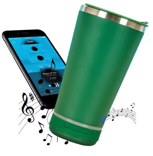 Copo Play - Copo Térmico com Caixa de Som Bluetooth