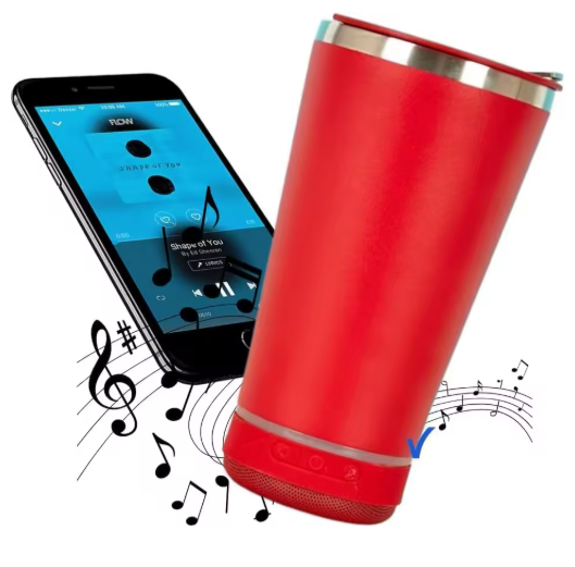 Copo Play - Copo Térmico com Caixa de Som Bluetooth