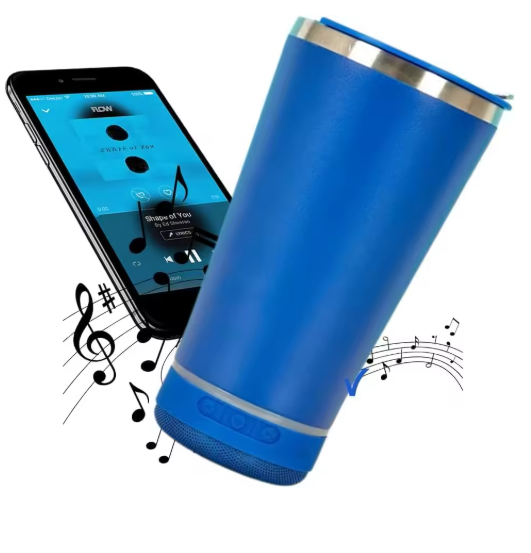 Copo Play - Copo Térmico com Caixa de Som Bluetooth