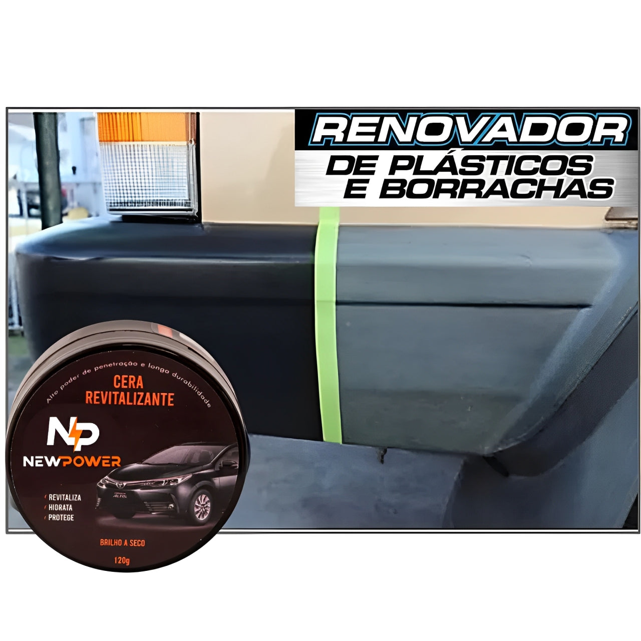 Kit com 3 Ceras Revitalizadora de Plásticos NewPower Renova Parachoque