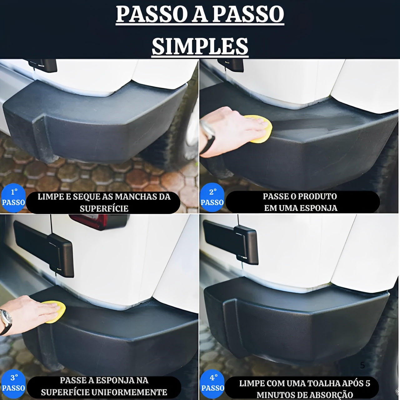 Kit com 3 Ceras Revitalizadora de Plásticos NewPower Renova Parachoque