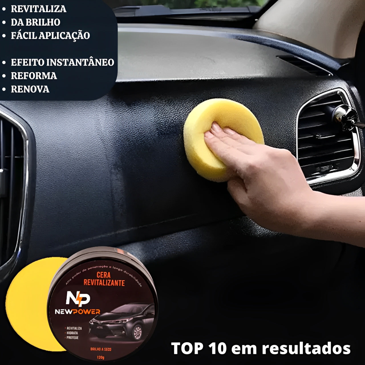 Kit com 3 Ceras Revitalizadora de Plásticos NewPower Renova Parachoque