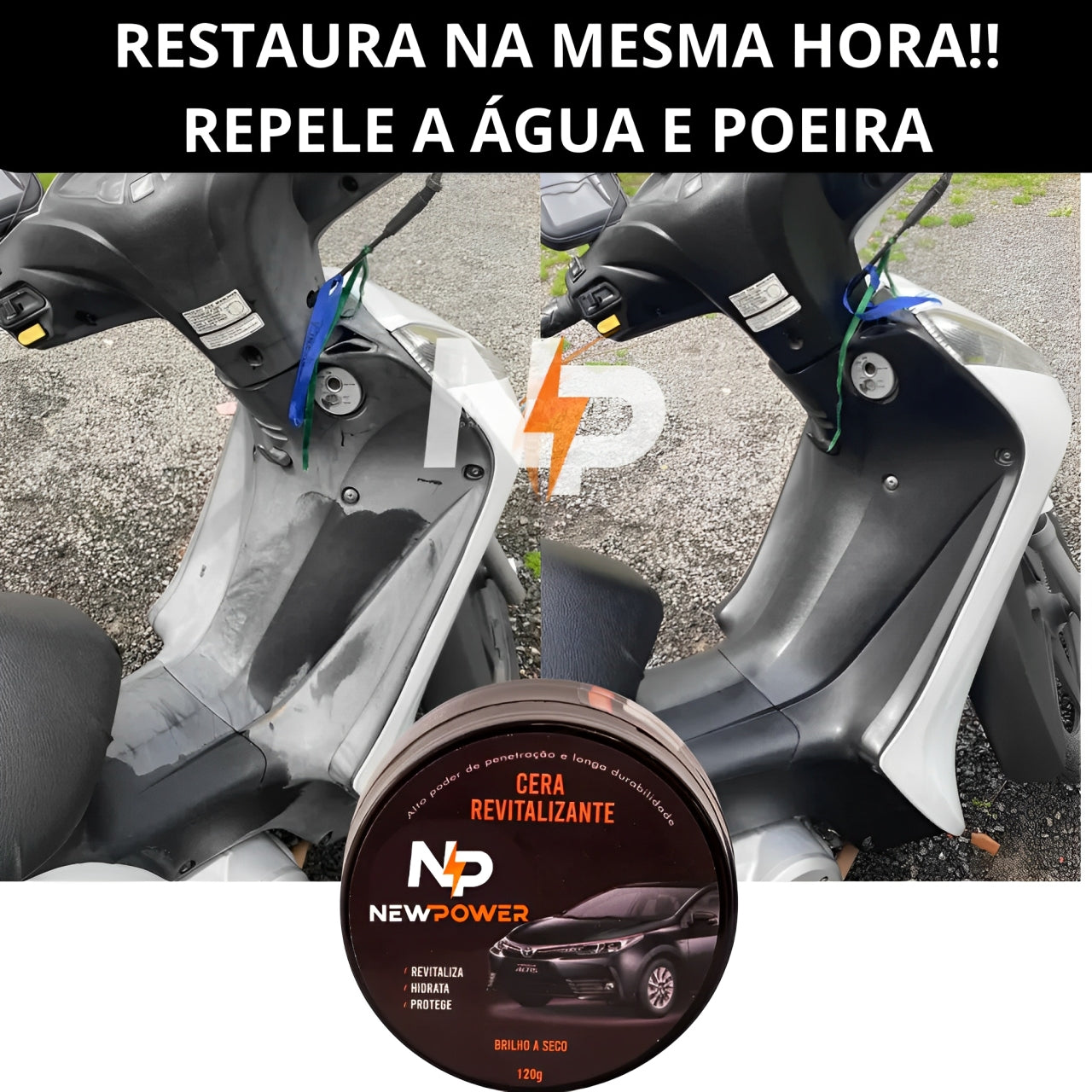 Kit com 3 Ceras Revitalizadora de Plásticos NewPower Renova Parachoque