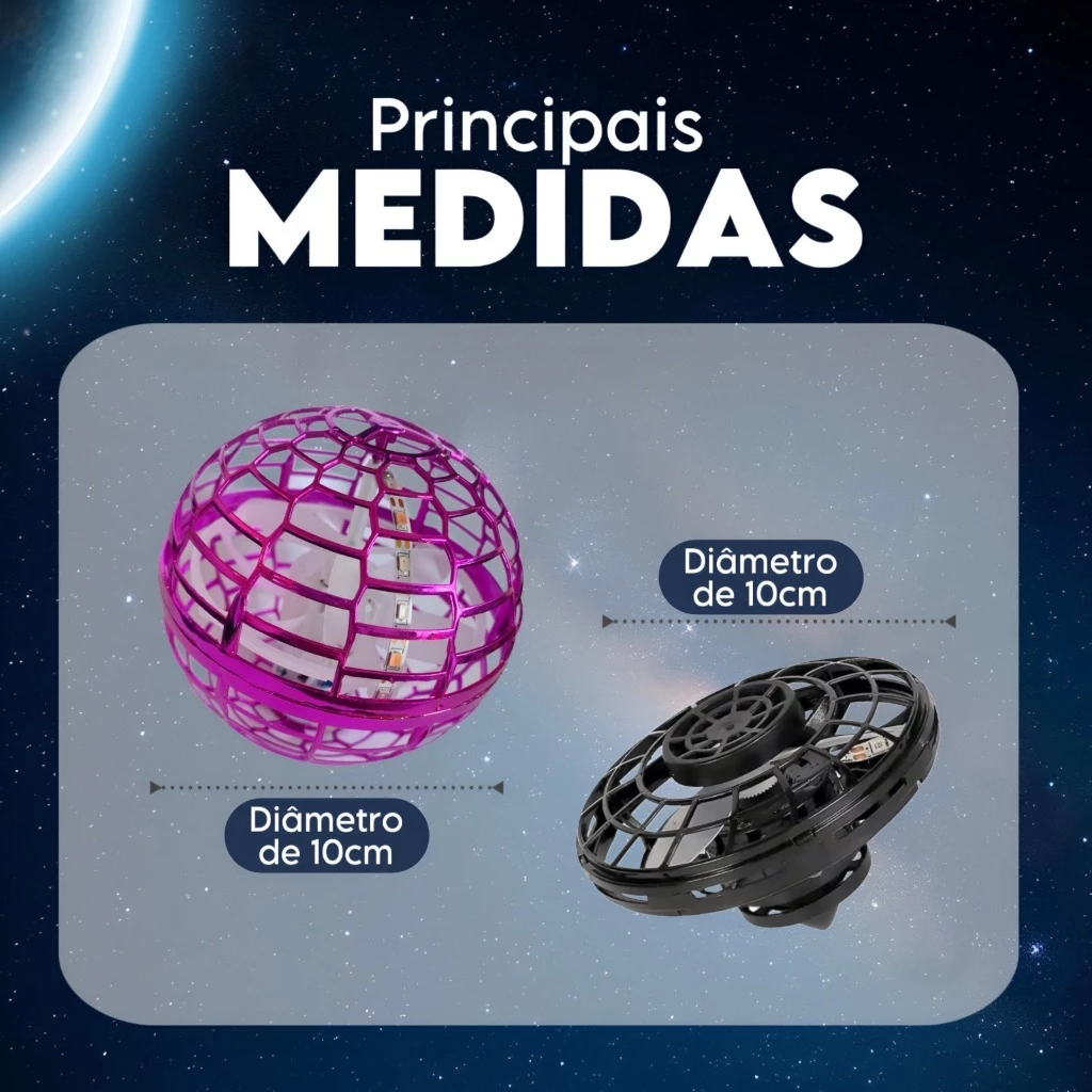 Bola Voadora Spinner Com Luz de LED