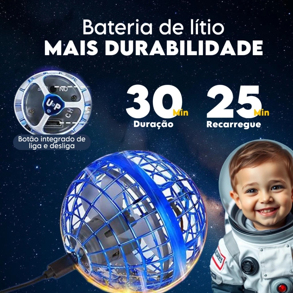 Bola Voadora Spinner Com Luz de LED