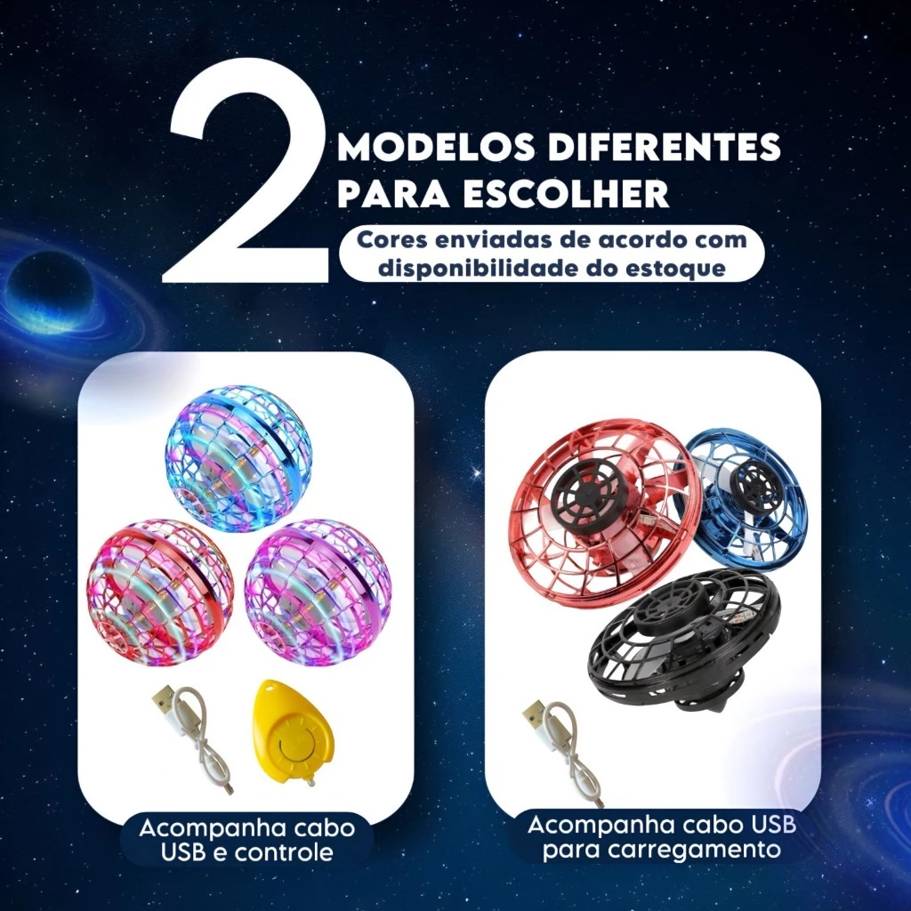 Bola Voadora Spinner Com Luz de LED