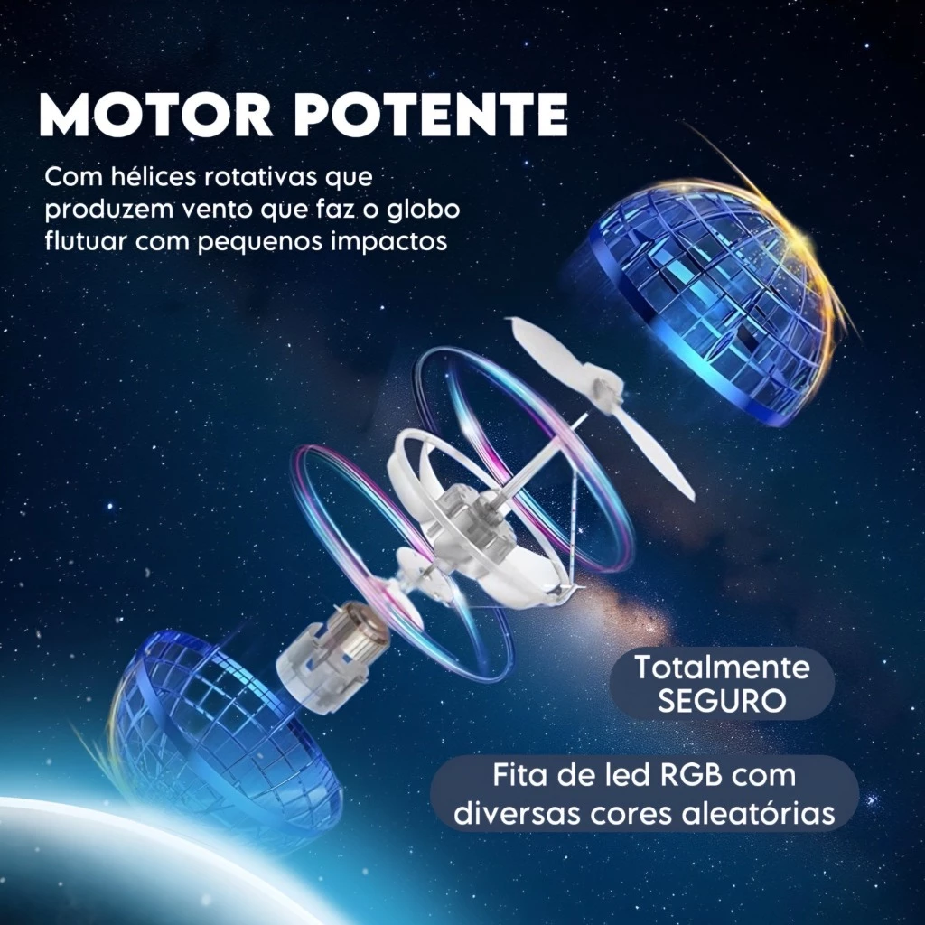 Bola Voadora Spinner Com Luz de LED