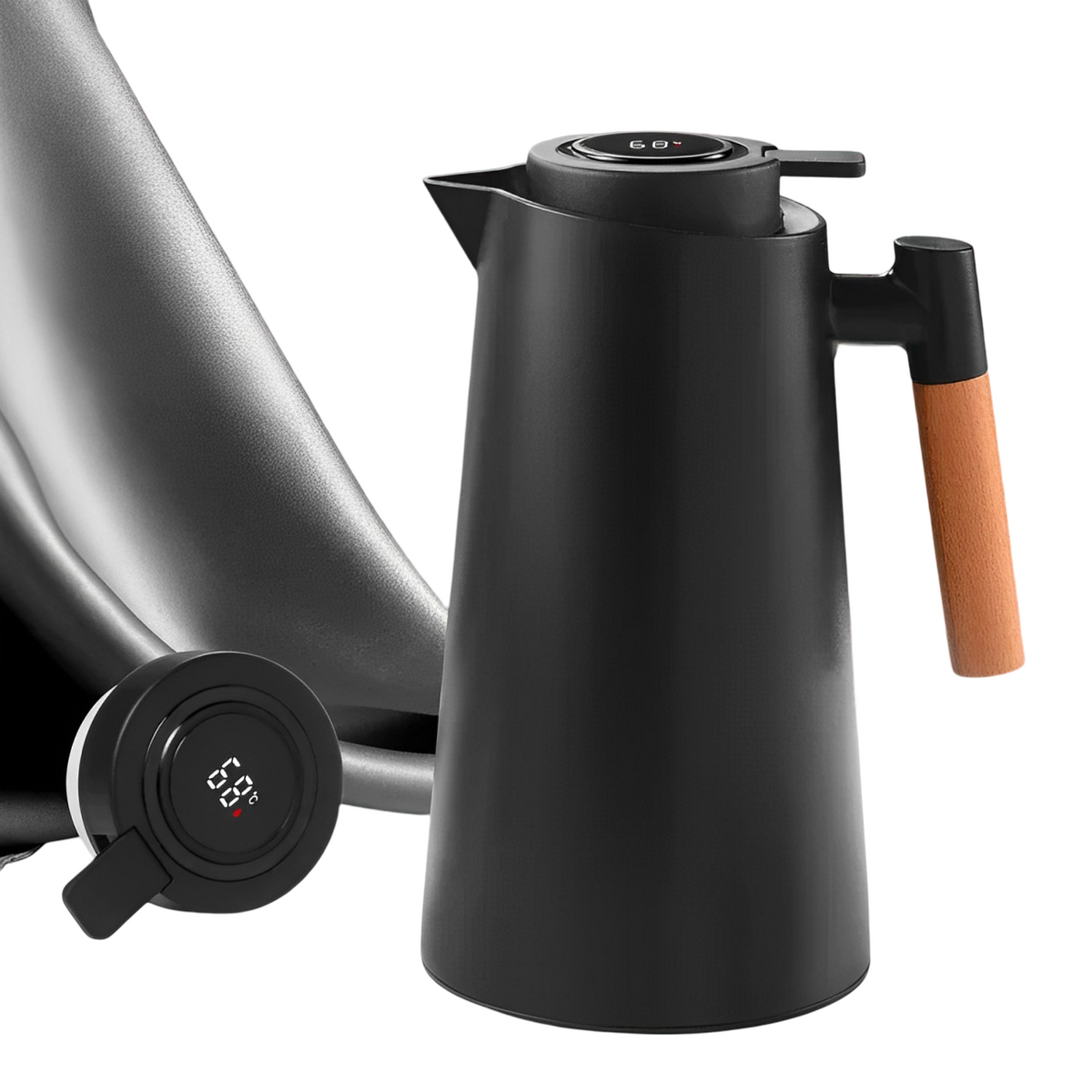 Garrafa Térmica 1 Litro Com Termômetro Led Para Chás e Café