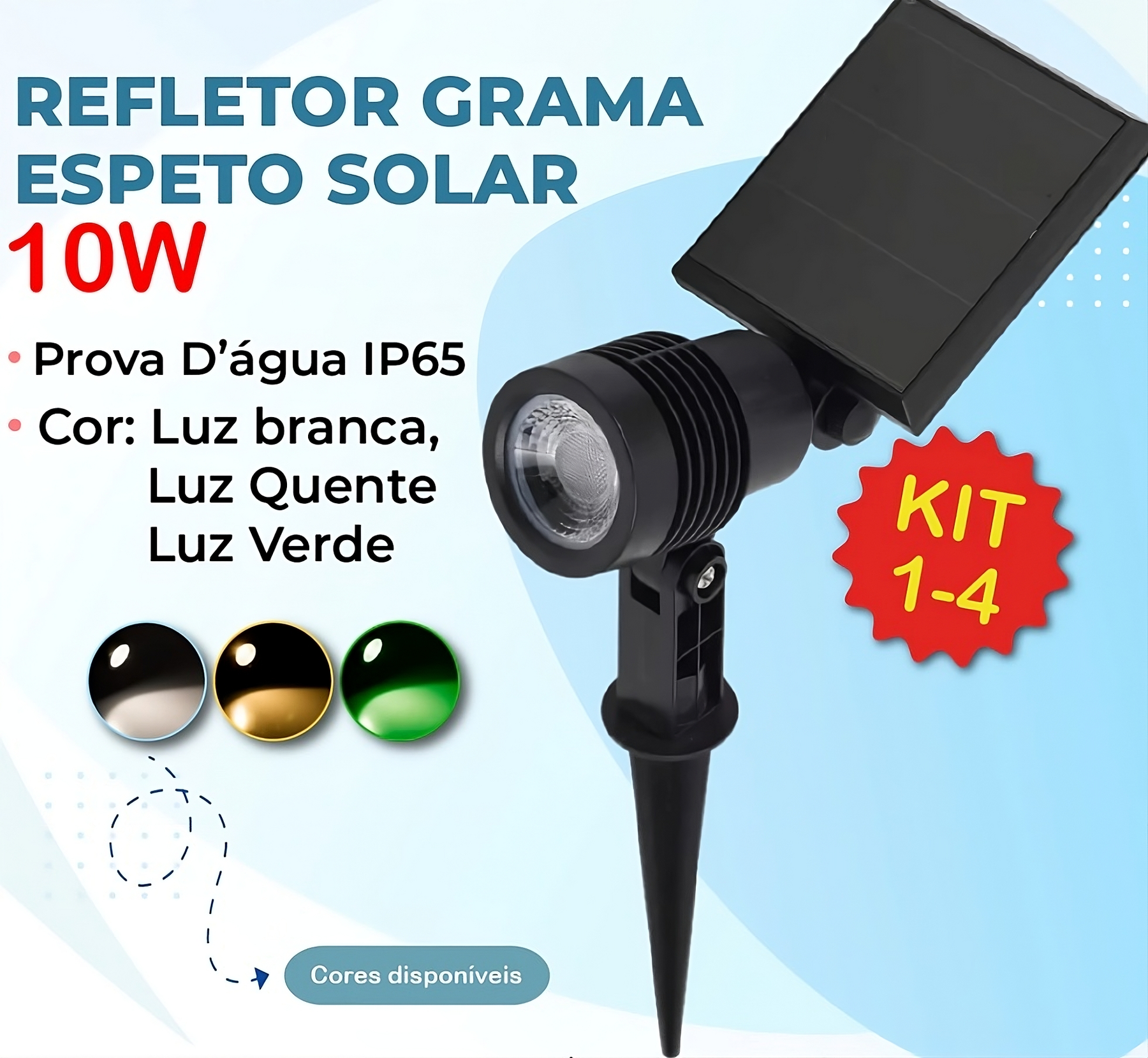 Luminária Espeto Jardim Solar LED