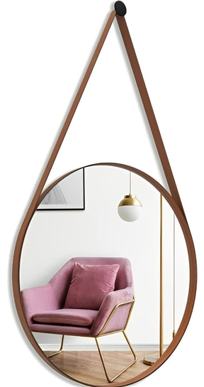 Espelho Adnet Redondo 30cm Com Alça + Suporte e Pendurador