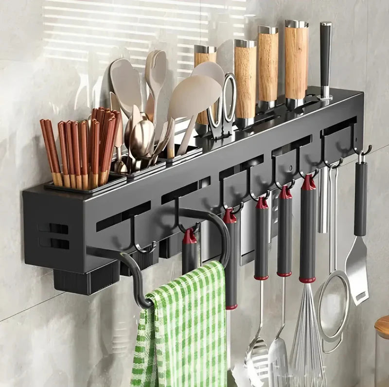Suporte de Aço Inox Pro para Armazenamento de Utensílios