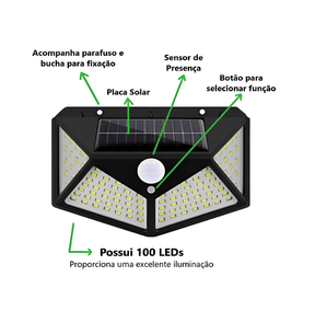Kit Refletor Solar Led Inteligente