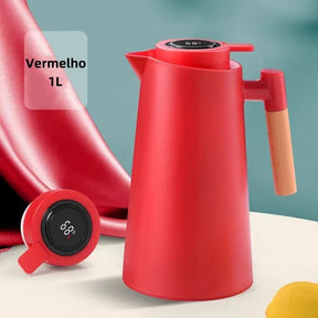 Garrafa Térmica 1 Litro Com Termômetro Led Para Chás e Café