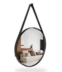 Espelho Adnet Redondo 30cm Com Alça + Suporte e Pendurador
